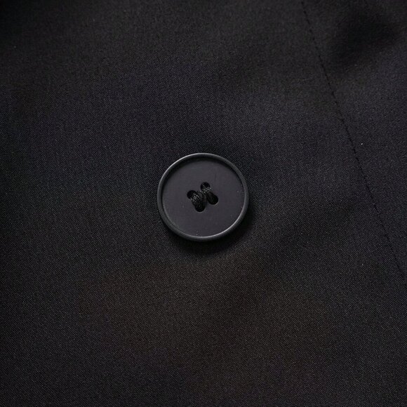 Black Elegant Women's Casual Long Button Coat For Summer - Picture 7 of 7